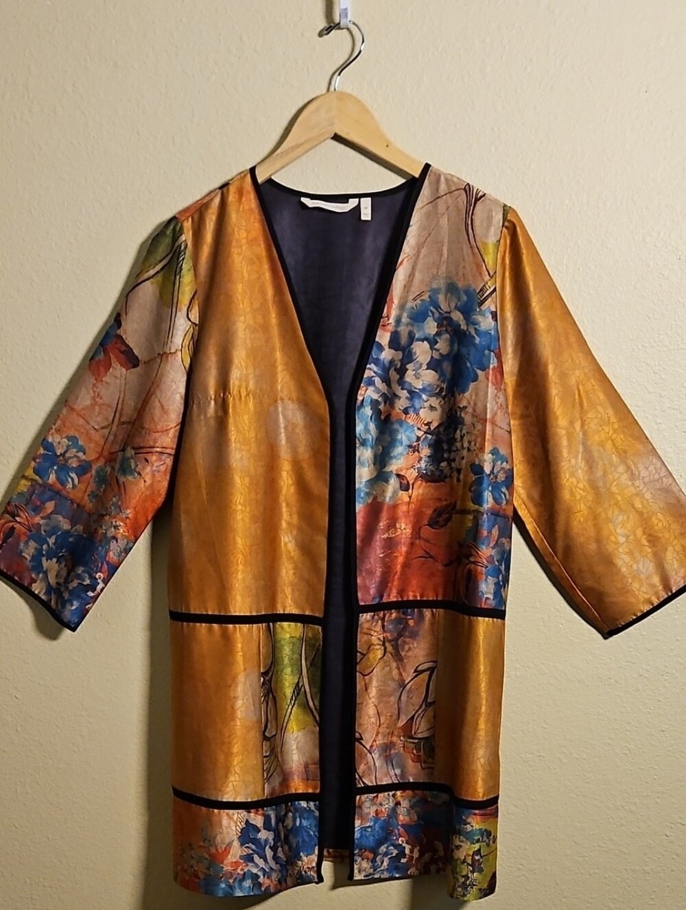 Soft Surroundings NILE TOPPER KIMONO,JACKET DUSTER, BOHO FLORAL (M)